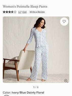 Lands’ End Pointelle Sleep Pants size small (6-8)